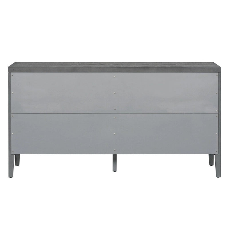 Buffet rétro avec poignée en métal à rainure circulaire