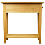 Table d'appoint étroite Teegan en bois massif avec étagère et tiroir