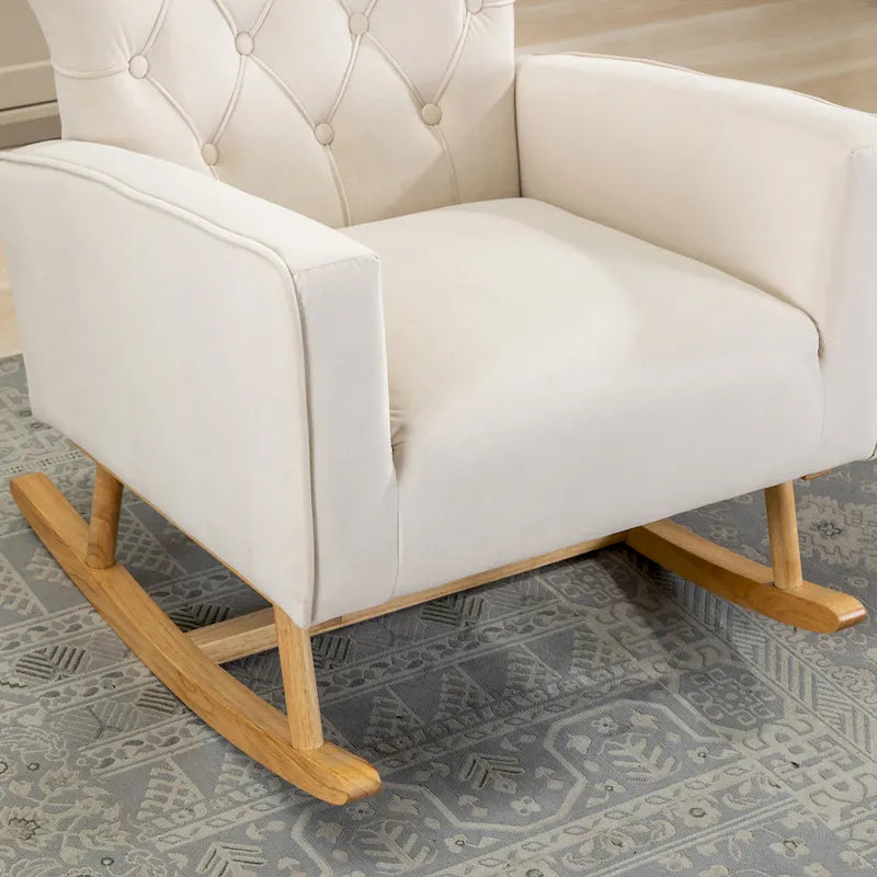 Fauteuil à bascule capitonné, canapé une place, fauteuil à bascule d'appoint