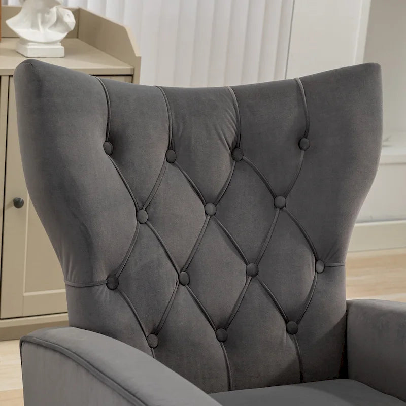 Fauteuil à bascule capitonné, canapé une place, fauteuil à bascule d'appoint