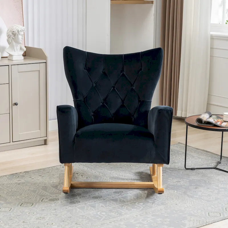 Fauteuil à bascule capitonné, canapé une place, fauteuil à bascule d'appoint