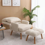 Fauteuil d'appoint avec repose-pieds et dossier réglable