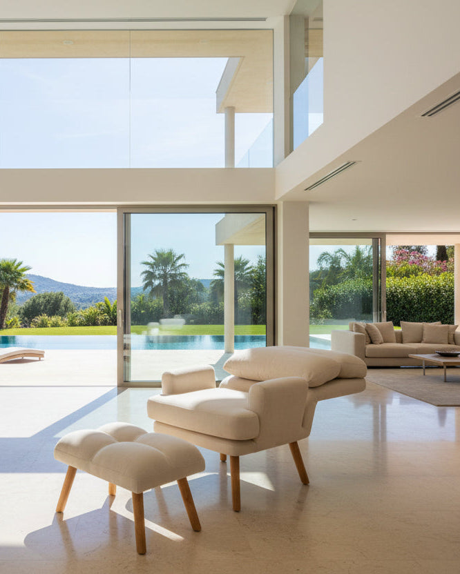 Accent Chair with Ottoman Set, with Adjustable Backrest