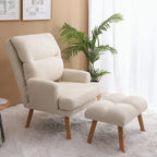 Fauteuil d'appoint avec repose-pieds et dossier réglable