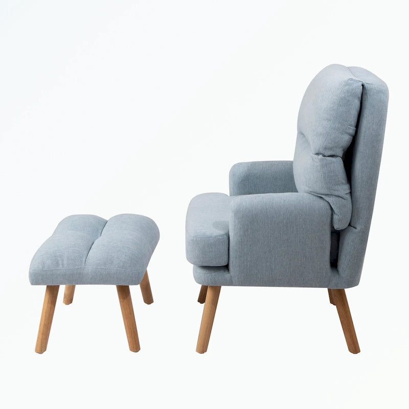 Fauteuil d'appoint avec repose-pieds et dossier réglable