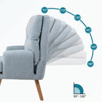 Fauteuil d'appoint avec repose-pieds et dossier réglable