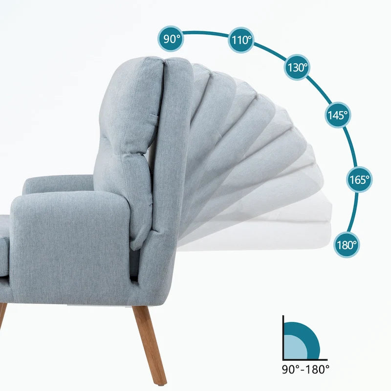 Fauteuil d'appoint avec repose-pieds et dossier réglable