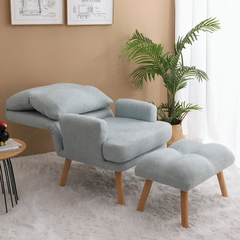 Fauteuil d'appoint avec repose-pieds et dossier réglable
