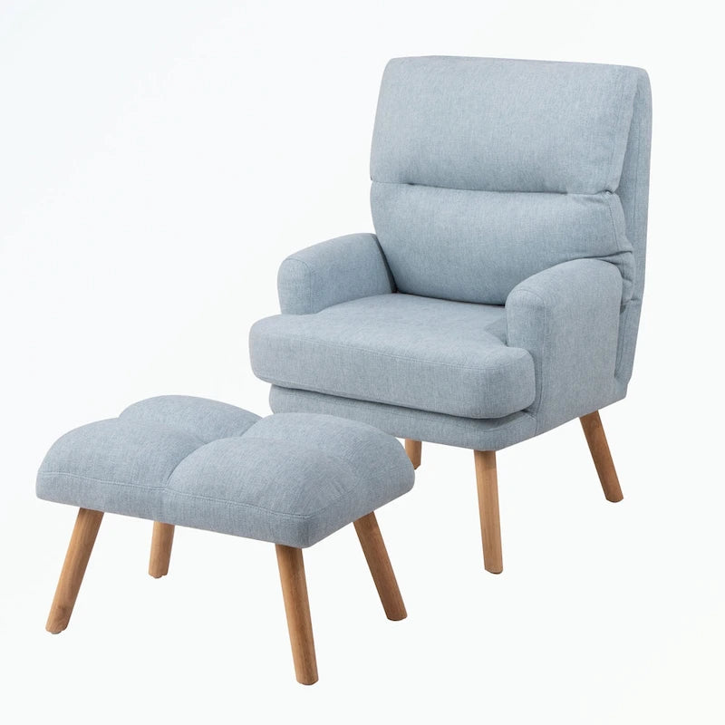 Fauteuil d'appoint avec repose-pieds et dossier réglable