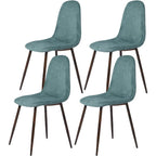 Ensemble de 4 chaises de salle à manger HomyLin, revêtement en tissu, dossier bas, sans accoudoirs