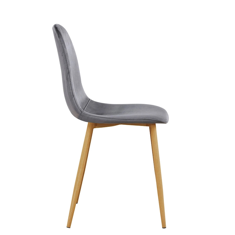 Ensemble de 4 chaises de salle à manger HomyLin, revêtement en tissu, dossier bas, sans accoudoirs