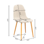Ensemble de 4 chaises de salle à manger HomyLin, revêtement en tissu, dossier bas, sans accoudoirs