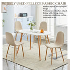 Ensemble de 4 chaises de salle à manger HomyLin, revêtement en tissu, dossier bas, sans accoudoirs