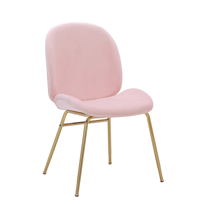 Chaise de salle à manger Porthos Home Cace en velours avec pieds dorés