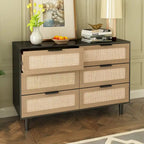 6 drawers Rattan dresser Rattan Drawer, Bedroom,Living Room