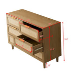 Commode en rotin à 6 tiroirs, Chambre, Salon