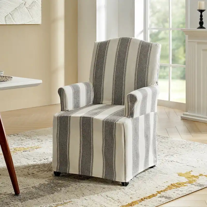 Chaise de salle à manger Alethea avec housse rembourrée et pieds en bois massif, par HULALA HOME