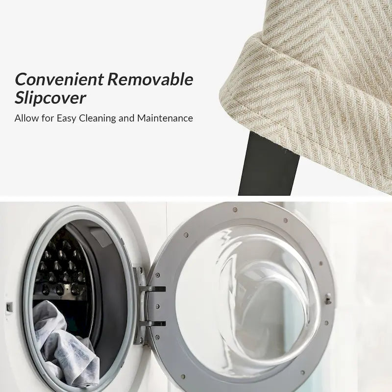 Chaise de salle à manger Alethea avec housse rembourrée et pieds en bois massif, par HULALA HOME