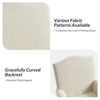 Chaise de salle à manger Alethea avec housse rembourrée et pieds en bois massif, par HULALA HOME