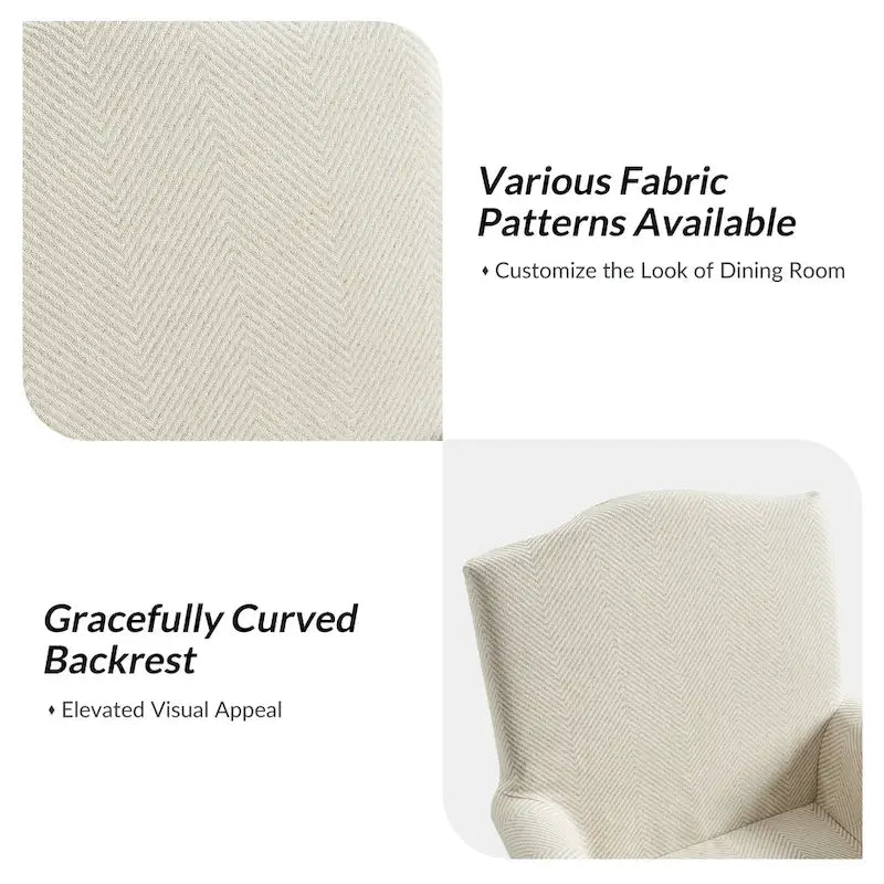 Chaise de salle à manger Alethea avec housse rembourrée et pieds en bois massif, par HULALA HOME