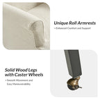 Chaise de salle à manger Alethea avec housse rembourrée et pieds en bois massif, par HULALA HOME