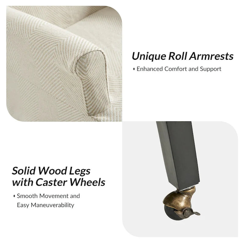 Chaise de salle à manger Alethea avec housse rembourrée et pieds en bois massif, par HULALA HOME