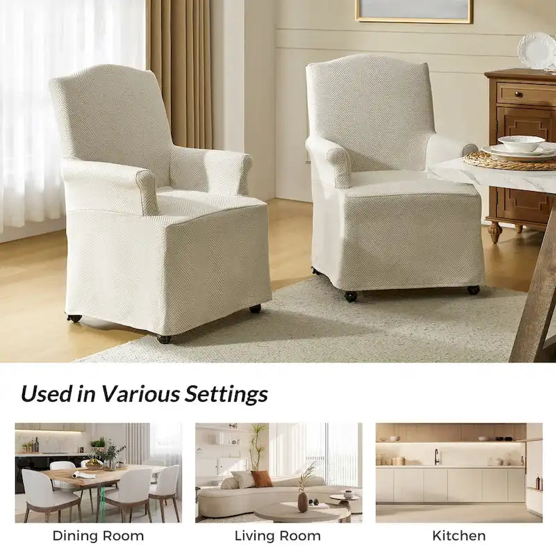 Chaise de salle à manger Alethea avec housse rembourrée et pieds en bois massif, par HULALA HOME