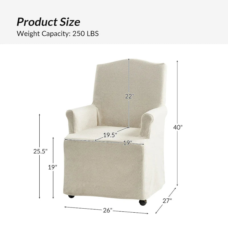 Chaise de salle à manger Alethea avec housse rembourrée et pieds en bois massif, par HULALA HOME