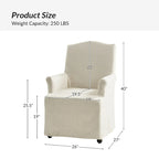 Chaise de salle à manger Alethea avec housse rembourrée et pieds en bois massif, par HULALA HOME