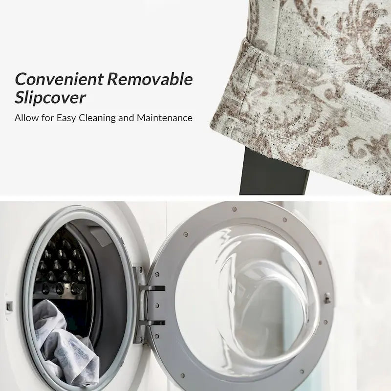 Chaise de salle à manger Alethea avec housse rembourrée et pieds en bois massif, par HULALA HOME