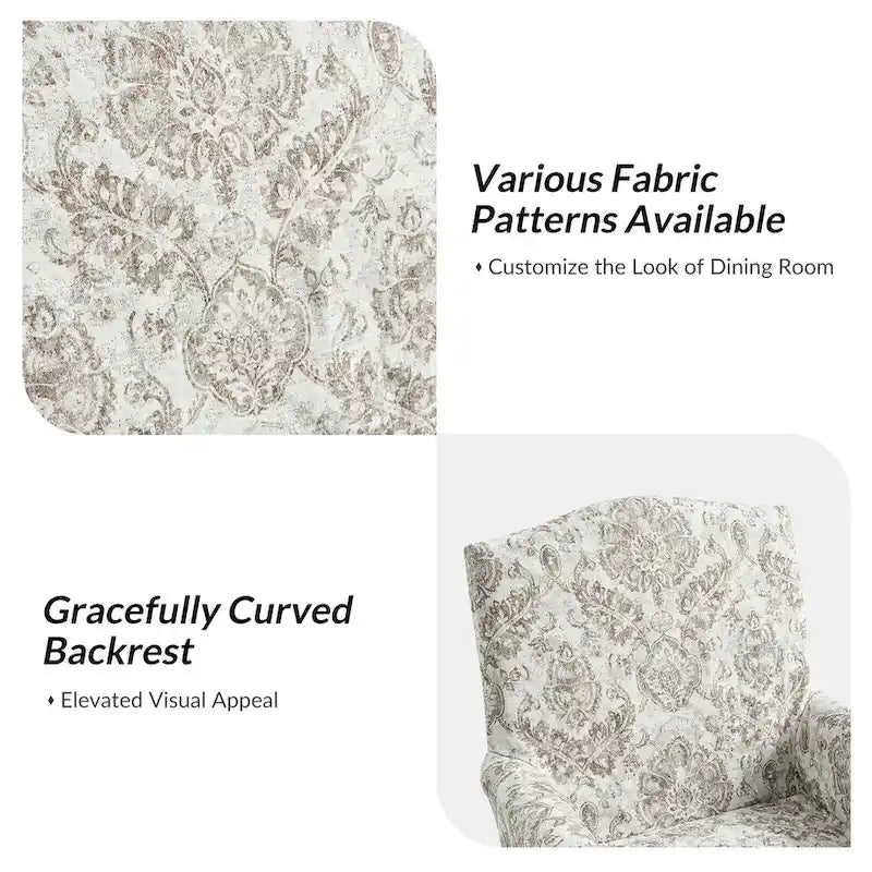 Chaise de salle à manger Alethea avec housse rembourrée et pieds en bois massif, par HULALA HOME