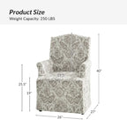 Chaise de salle à manger Alethea avec housse rembourrée et pieds en bois massif, par HULALA HOME