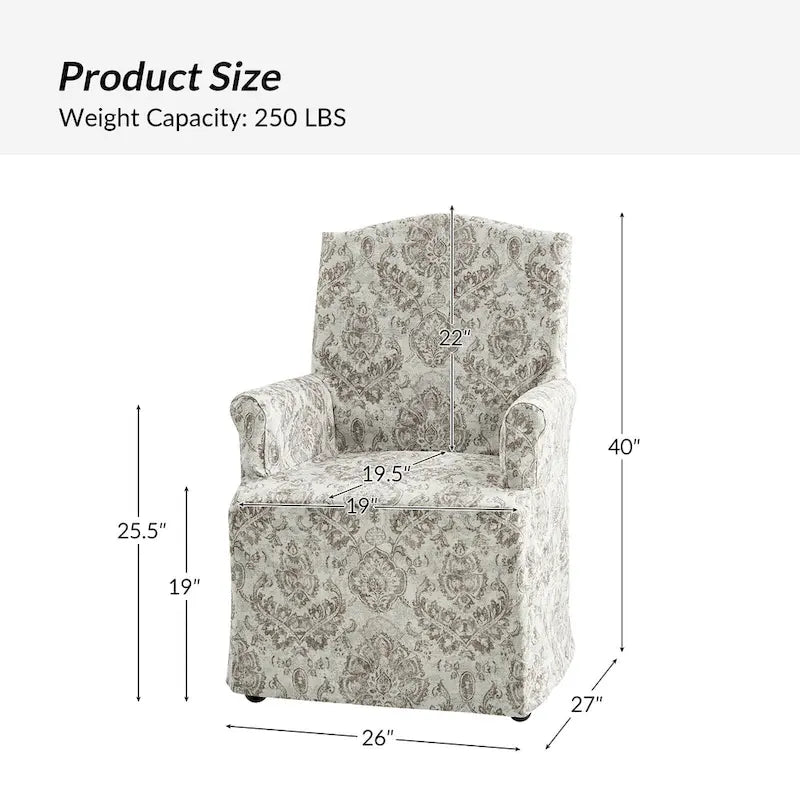 Chaise de salle à manger Alethea avec housse rembourrée et pieds en bois massif, par HULALA HOME