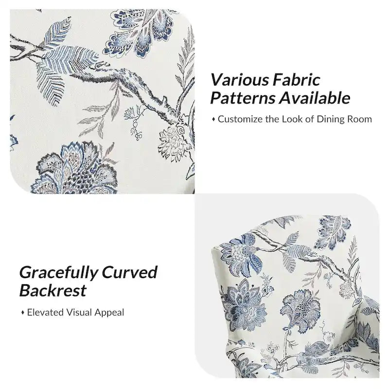 Chaise de salle à manger Alethea avec housse rembourrée et pieds en bois massif, par HULALA HOME