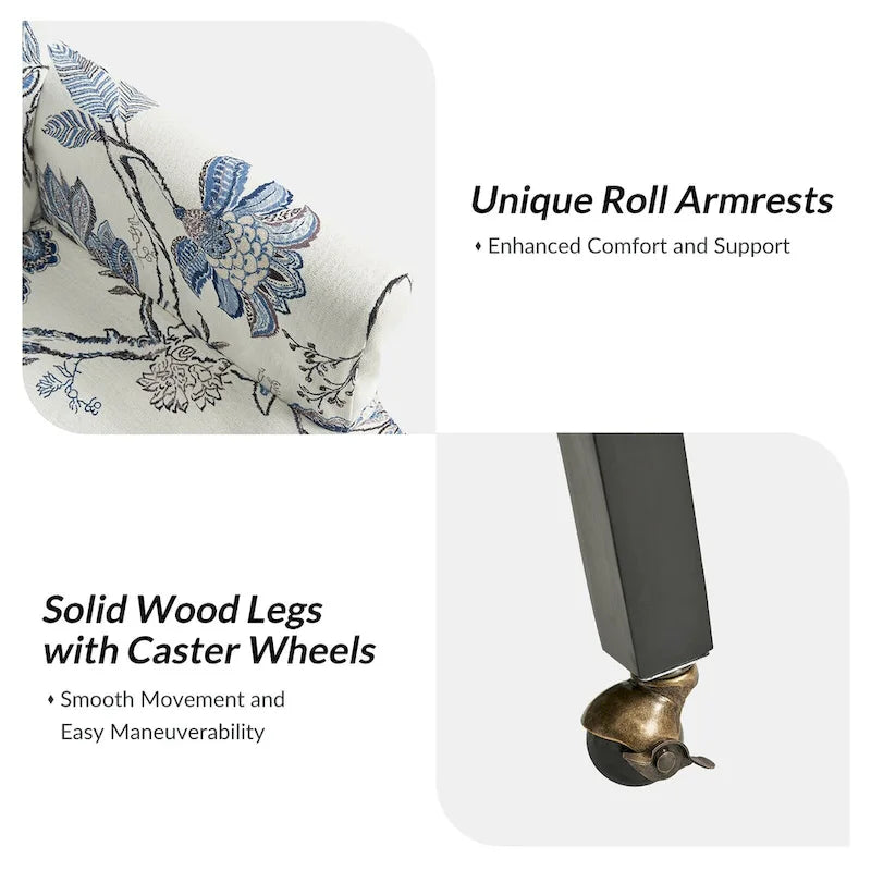 Chaise de salle à manger Alethea avec housse rembourrée et pieds en bois massif, par HULALA HOME