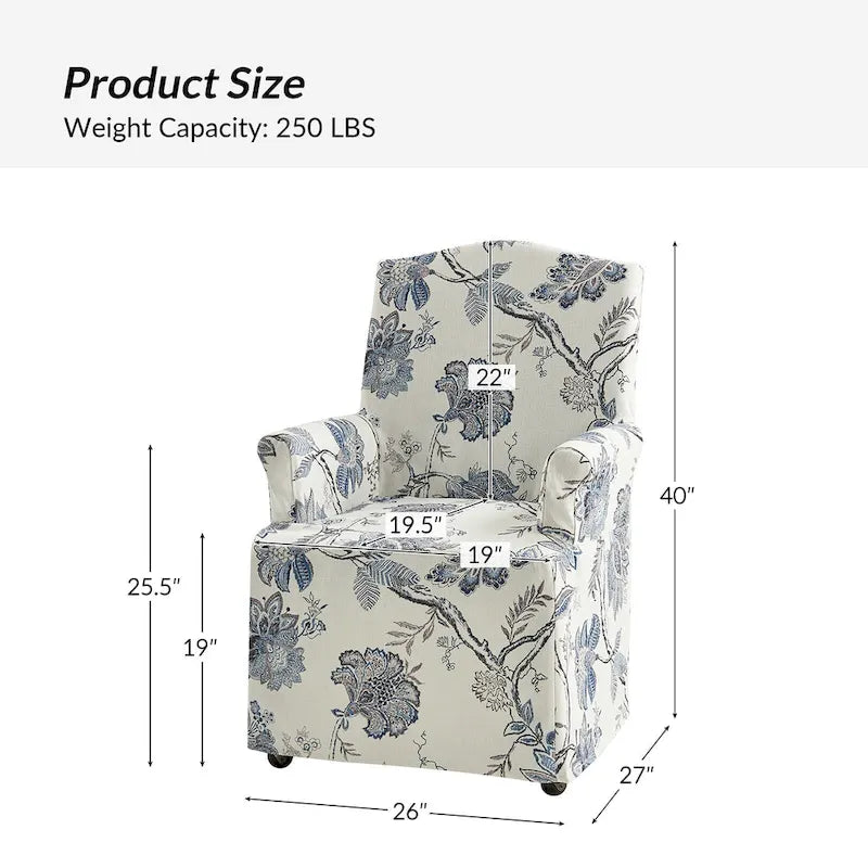 Chaise de salle à manger Alethea avec housse rembourrée et pieds en bois massif, par HULALA HOME