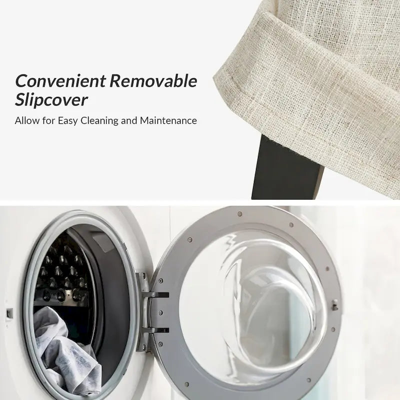 Chaise de salle à manger Alethea avec housse rembourrée et pieds en bois massif, par HULALA HOME