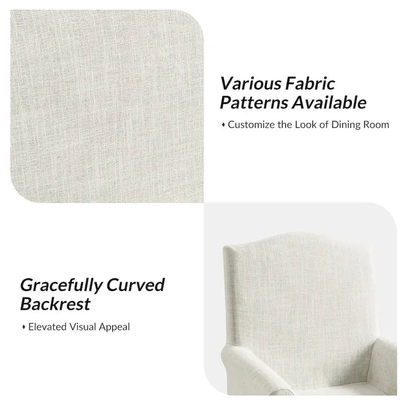 Chaise de salle à manger Alethea avec housse rembourrée et pieds en bois massif, par HULALA HOME