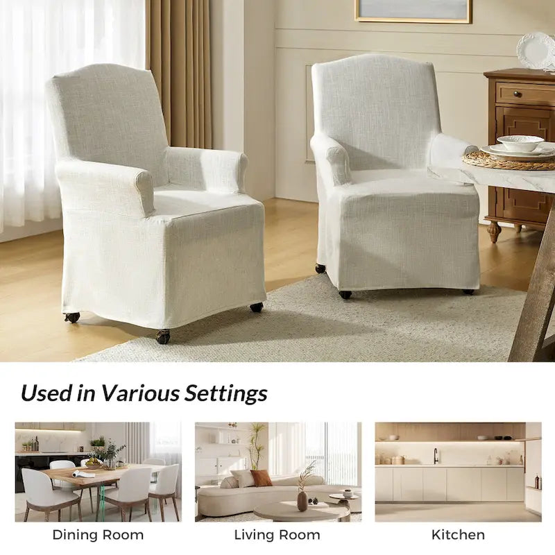 Chaise de salle à manger Alethea avec housse rembourrée et pieds en bois massif, par HULALA HOME