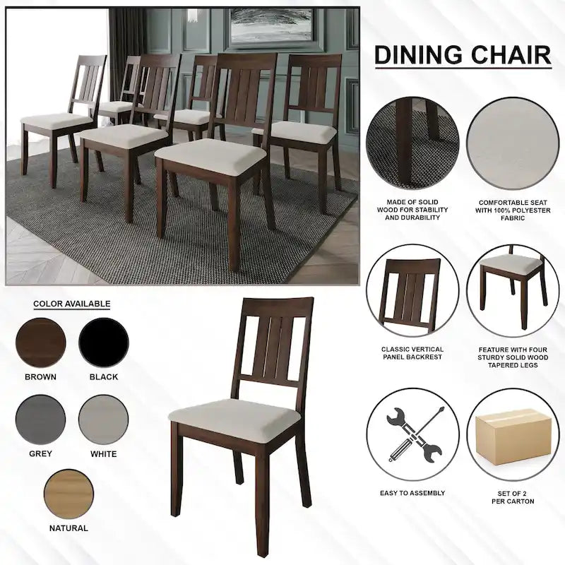 Chaises de salle à manger classiques en bois CraftPorch (lot de 2) - Non disponible