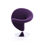 Fauteuil pivotant Manhattan Comfort Curl en laine mélangée chromée (lot de 2)