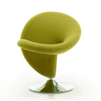 Fauteuil pivotant Manhattan Comfort Curl en laine mélangée chromée (lot de 2)