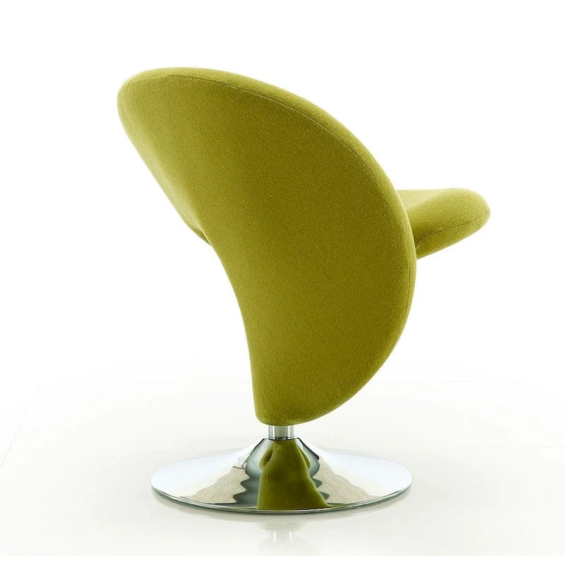 Fauteuil pivotant Manhattan Comfort Curl en laine mélangée chromée (lot de 2)