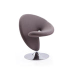 Fauteuil pivotant Manhattan Comfort Curl en laine mélangée chromée (lot de 2)