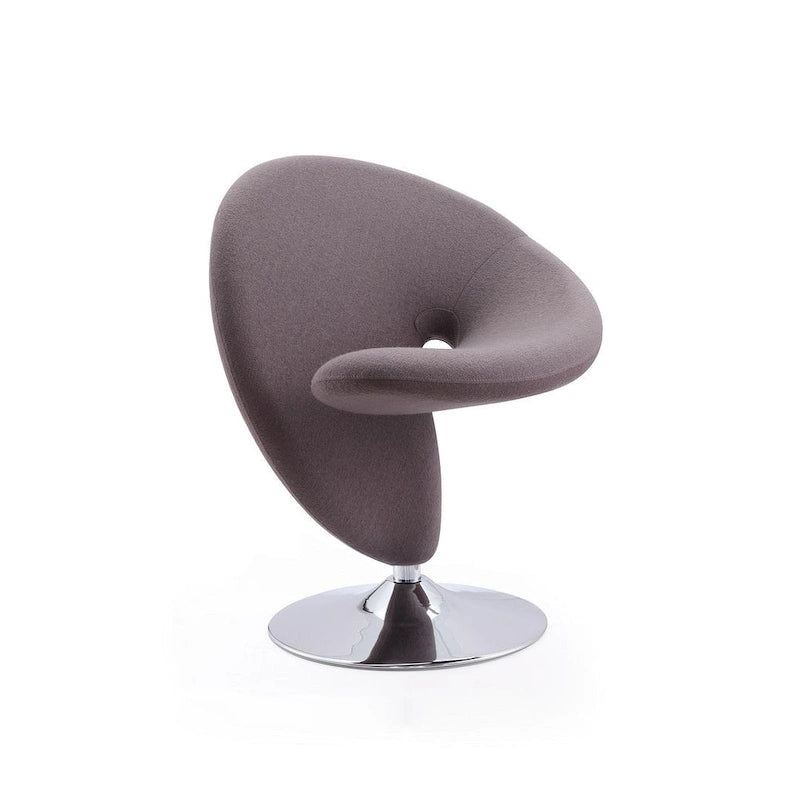 Fauteuil pivotant Manhattan Comfort Curl en laine mélangée chromée (lot de 2)