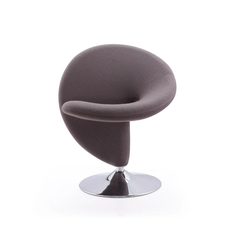 Fauteuil pivotant Manhattan Comfort Curl en laine mélangée chromée (lot de 2)