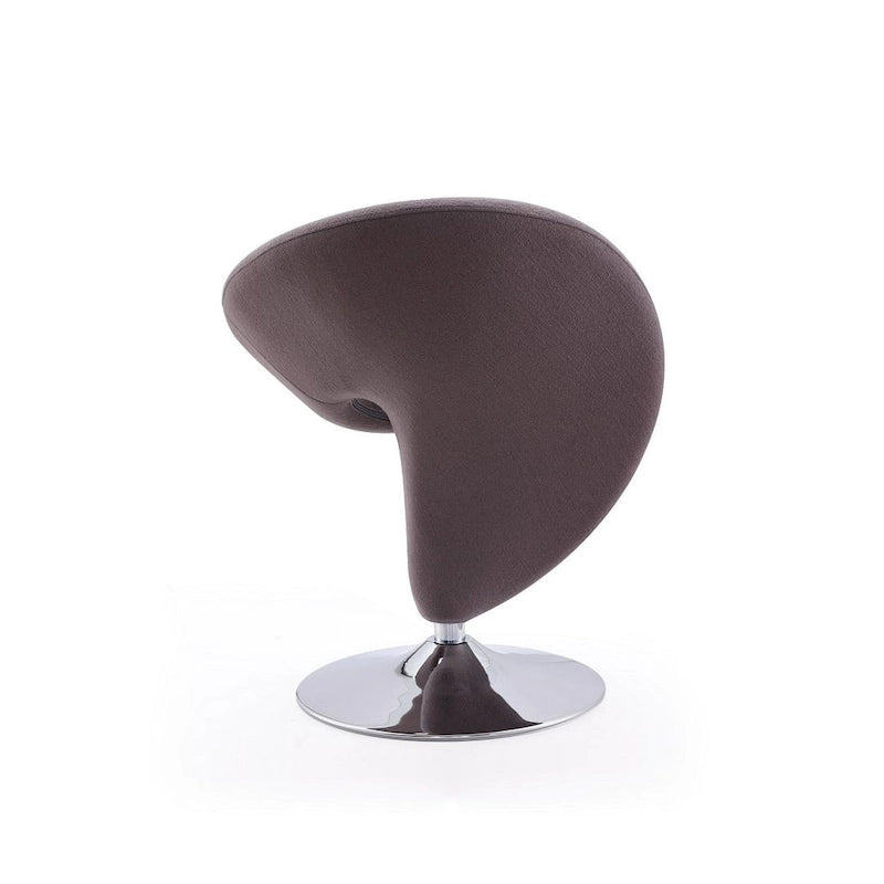Fauteuil pivotant Manhattan Comfort Curl en laine mélangée chromée (lot de 2)