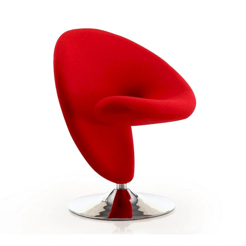Fauteuil pivotant Manhattan Comfort Curl en laine mélangée chromée (lot de 2)