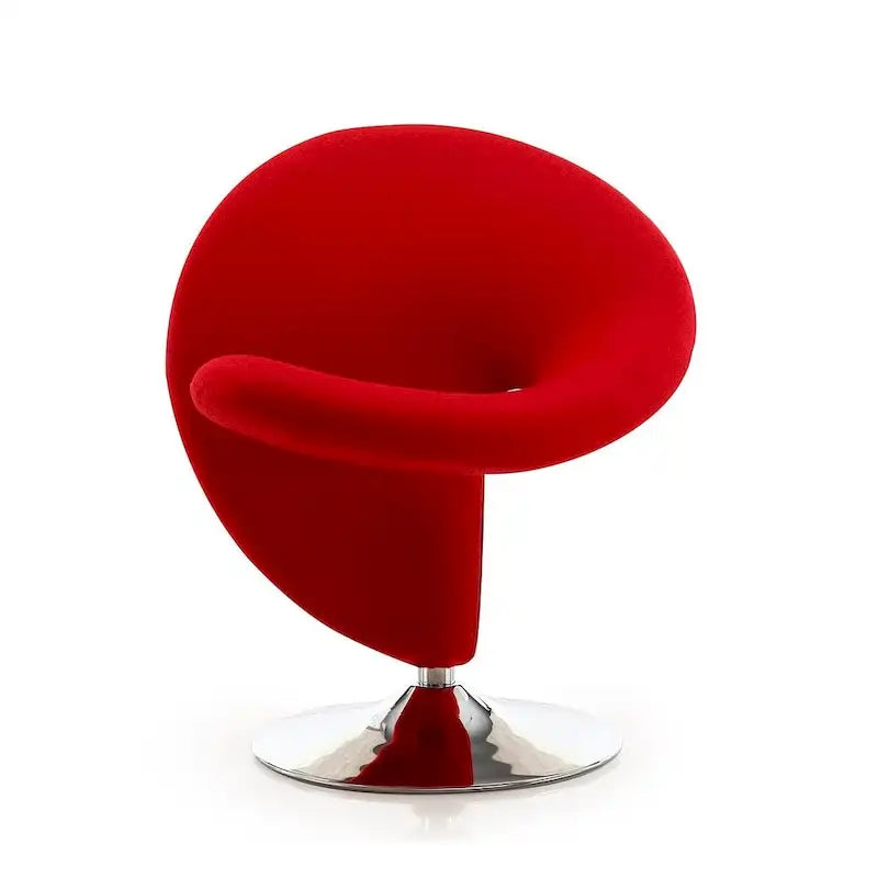 Fauteuil pivotant Manhattan Comfort Curl en laine mélangée chromée (lot de 2)