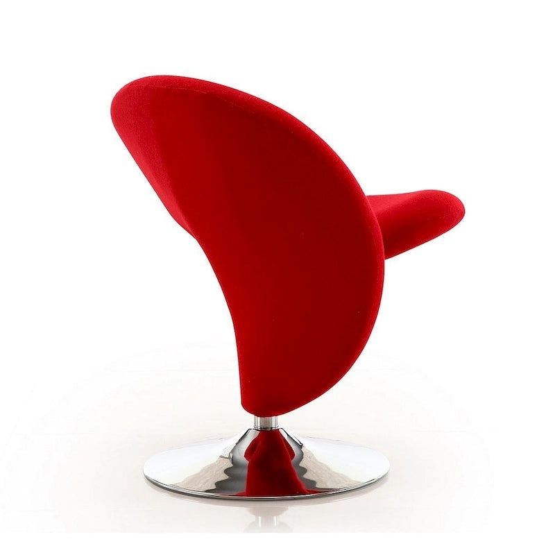 Fauteuil pivotant Manhattan Comfort Curl en laine mélangée chromée (lot de 2)